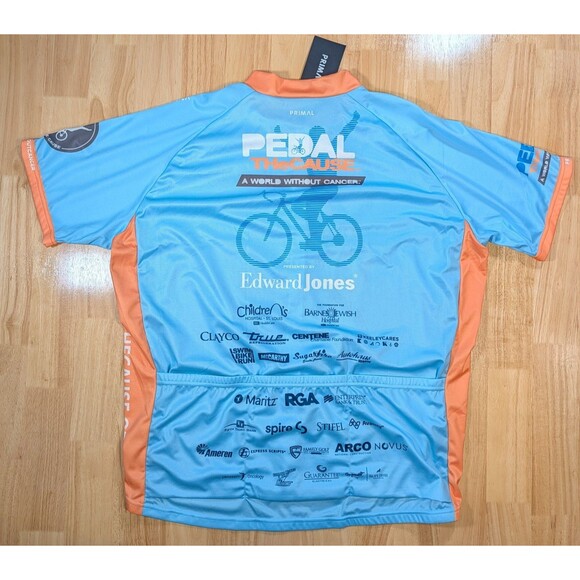 Primal Pedal the Cause 2022 Cycling Jersey Men’s 3XL Blue Orange NWT Bike - Picture 6 of 8